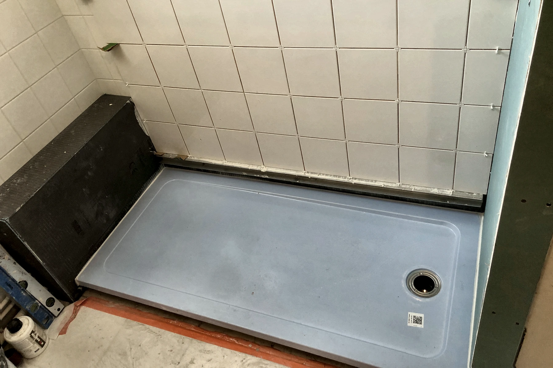 Pose d’un receveur de douche